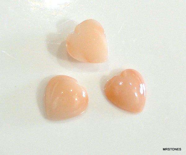 6mm (S4H) Natural Angel Skin Coral Hearts