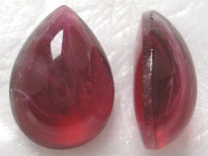 18x13mm (3331) Flawed Ruby Pear Pendaloque Bombe Cut Cabochon