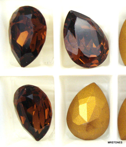 15x11mm (4320) Smoked Topaz Pear Pendeloque Shape