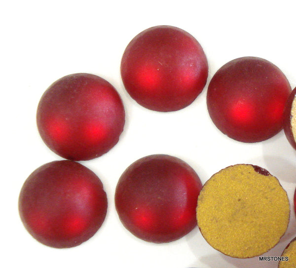 11mm (2194) Siam Matte Finish Round Cabochon