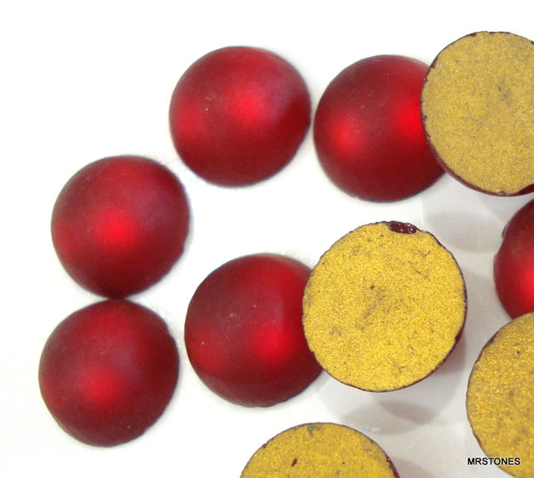 11mm (2194) Siam Matte Finish Round Cabochon