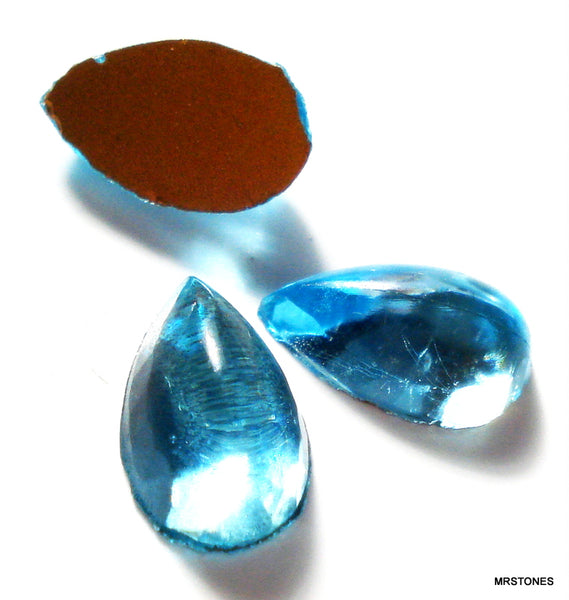 10x6mm (2390/4) Aqua Blue Pear Shape Cabochon