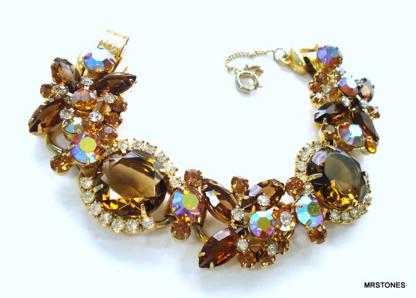 Juliana Bracelet Smoked Topaz AB Crystal Rhinestones