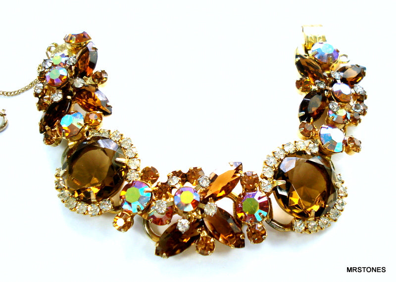 Juliana Bracelet Smoked Topaz AB Crystal Rhinestones