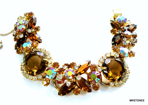 Juliana Bracelet Smoked Topaz AB Crystal Rhinestones