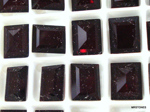 10x8mm (4510) Garnet Unfoiled Step Cut Cushion / Baguette Shape