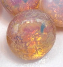 8.5mm (3189) (40ss) Fire Opal Glass Round Buff Top Doublet