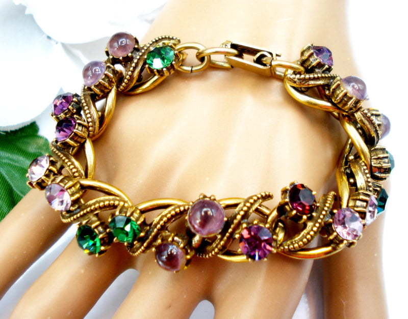 FLORENZA Vintage top Multi-Stone Bracelet