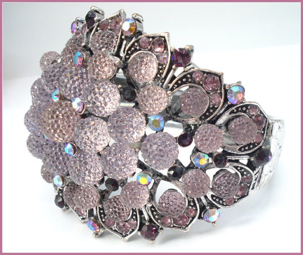 UNIQUE RUNWAY Bracelet Light Amethyst Balls Rhinestones