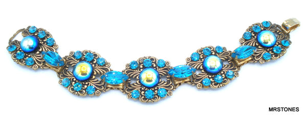 Chunky Bracelet Blue Zircon AB