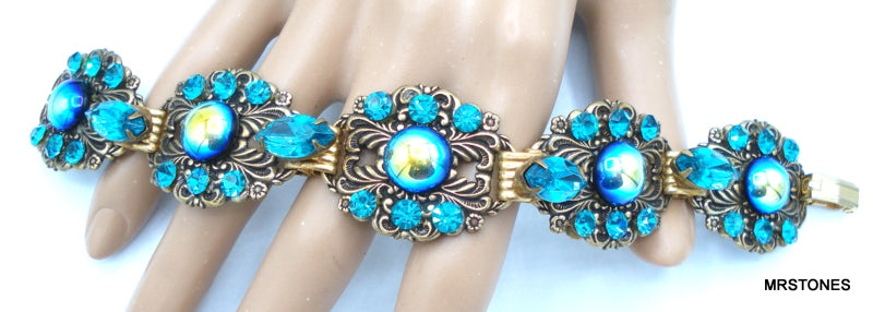 Chunky Bracelet Blue Zircon AB