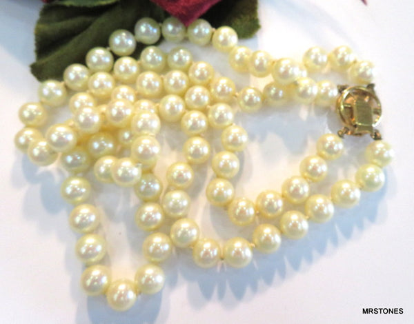 Ciner 2 Strand Glass Pearl Necklace