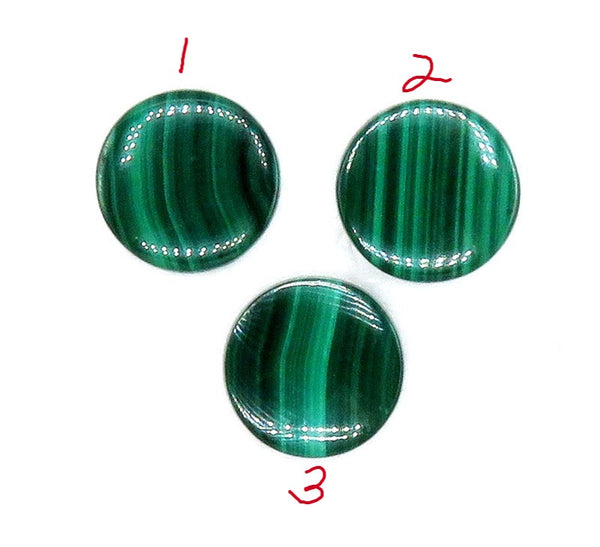 18mm (S80) Round Natural Malachite Low Dome