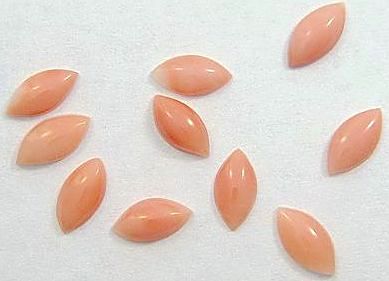 6x3mm (S4A) Natural Angelskin Coral Marquise Cabochon